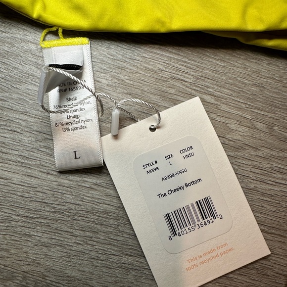 NWT Andie Swim The Cheeky Bottom in Honeysuckle/ Yellow Size L‎ Mix and Match - Picture 5 of 7